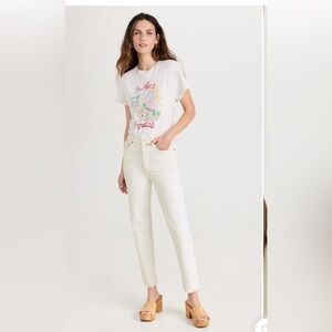REDONE REVOLVE JEANS 70s Stove Pipe Cream Jeans